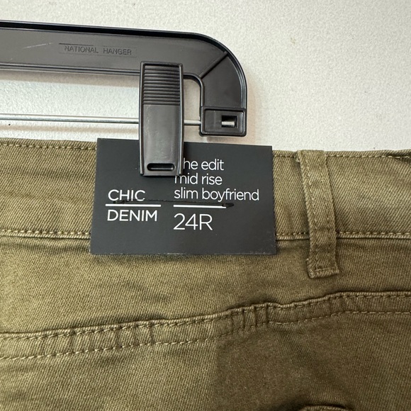 Size 24 ChicDenim Olive Green-Brown Distressed Jeans // NWT - Picture 3 of 7